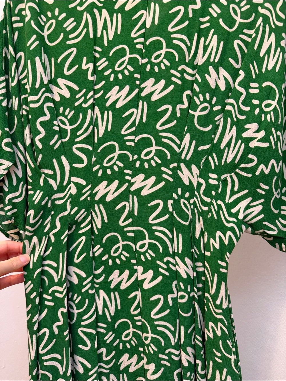 Zara Green Printed V-Neck Maxi Dress - Unbranded - Picture 13 of 16